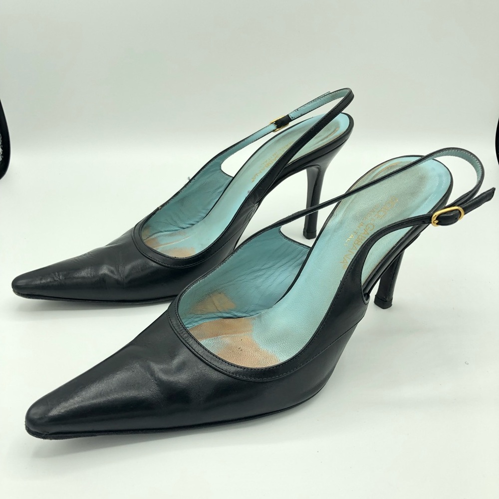 Dolce & Gabbana Agnello Black sling back pumps